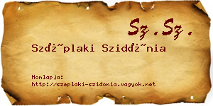 Széplaki Szidónia névjegykártya